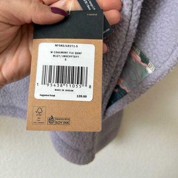 THE NORTH FACE CRAGMONT 1/4 SNAP FLEECE - WOMENS small lilac camo new with tags - Picture 10 of 15